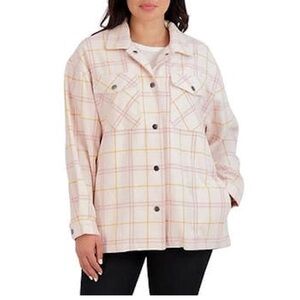 Pink and Yellow Utility Jacket with Relaxed Fit